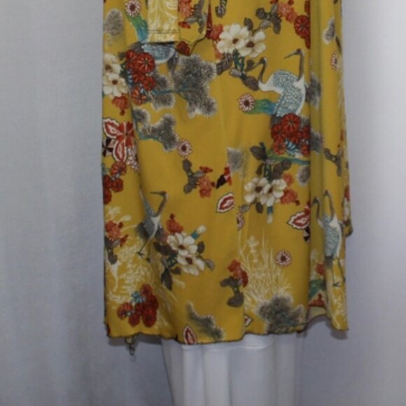 🌼 Coco & Juan Mustard Yellow Floral Lagenlook Tunic Top | Size 1X - Picture 9 of 9
